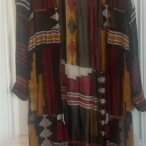 Multicolor Sheer Geometric Dress